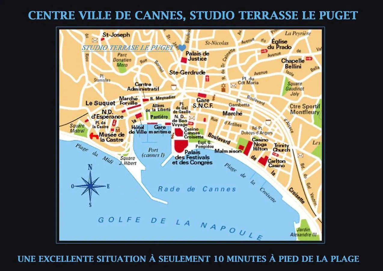 Appartement Studio Terrasse Cannes